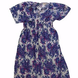 Michael Kors Boho Maxi Dress – Peacock & Paisley Print – Purple, Size XL